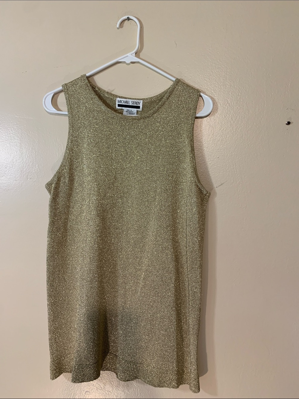 Michael Seroy Metallic Gold Sleeveless Top